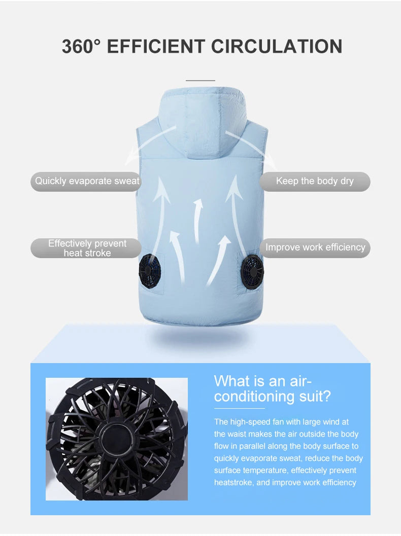 Cooling Fan Jacket – Ultralight Summer Outdoor Vest for Men & Women