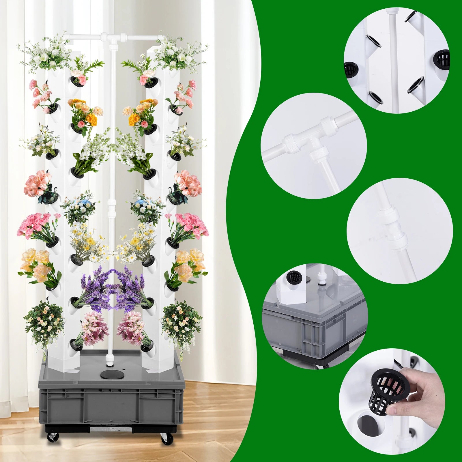 Vertical Hydroponic Garden Tower