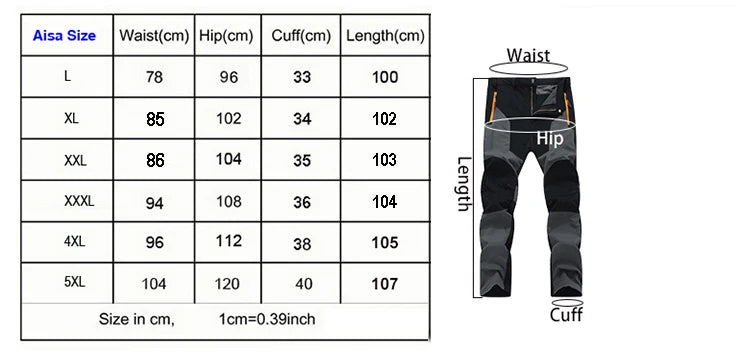 TRVLWEGO Men’s Hiking Pants – Quick Dry, UV-Proof Outdoor Camping Trousers