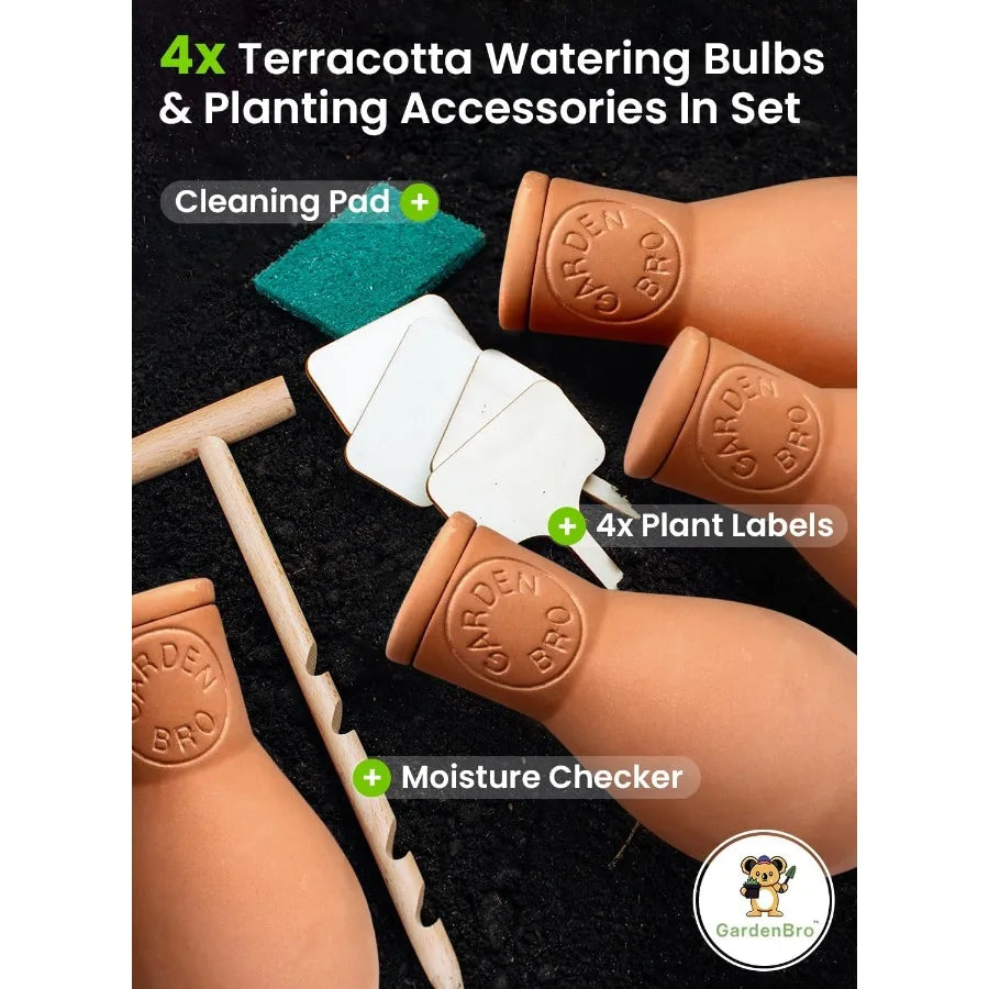 Terracotta Self-Watering Olla Pots (4-Pack)