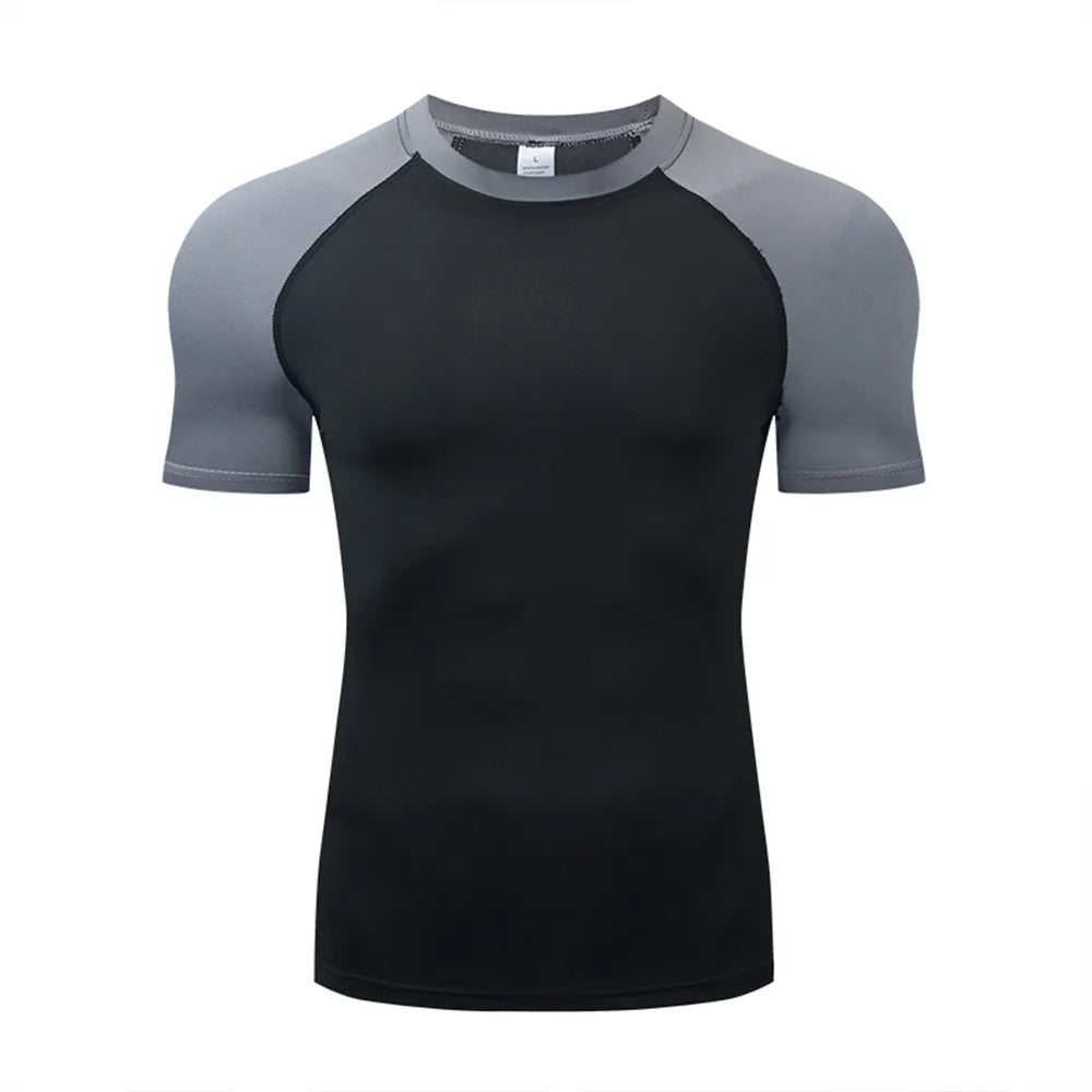 Men’s Outdoor Training Compression T-Shirt – Tight Elastic Breathable Fitness Top for Gym, Running, and Jogging