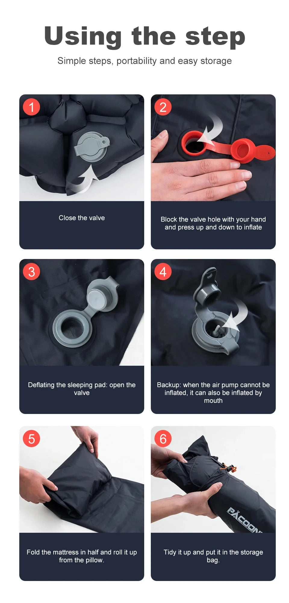 Camping Air Mattress with Built-in Pump - Ultralight Inflatable Sleeping Pad for Hiking Backpacking Travel Comfort