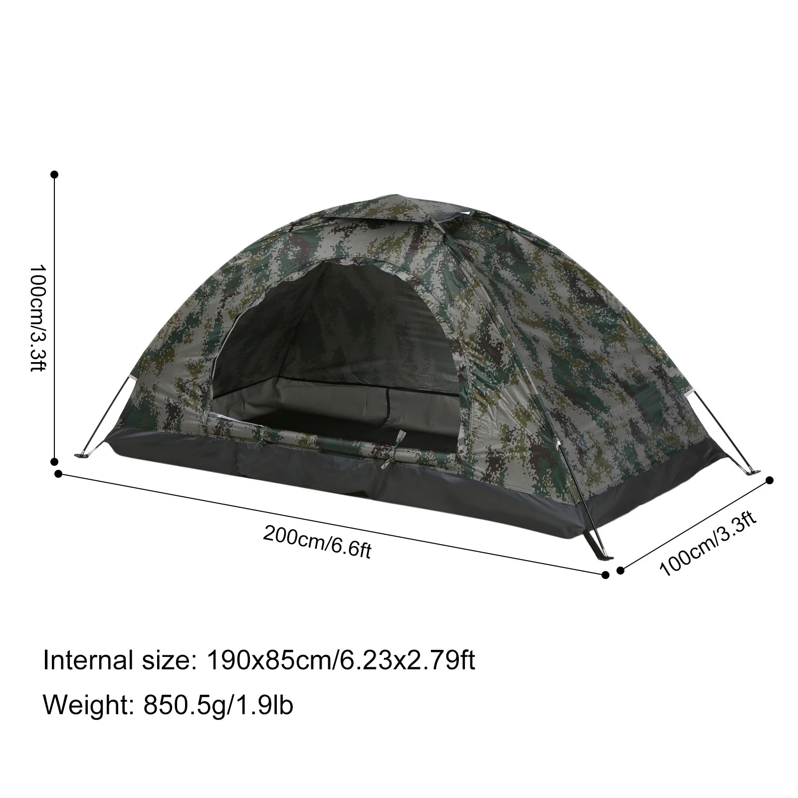 Tomshoo Ultralight Camping Tent – 1-2 Person Portable Hiking Shelter with UV Protection