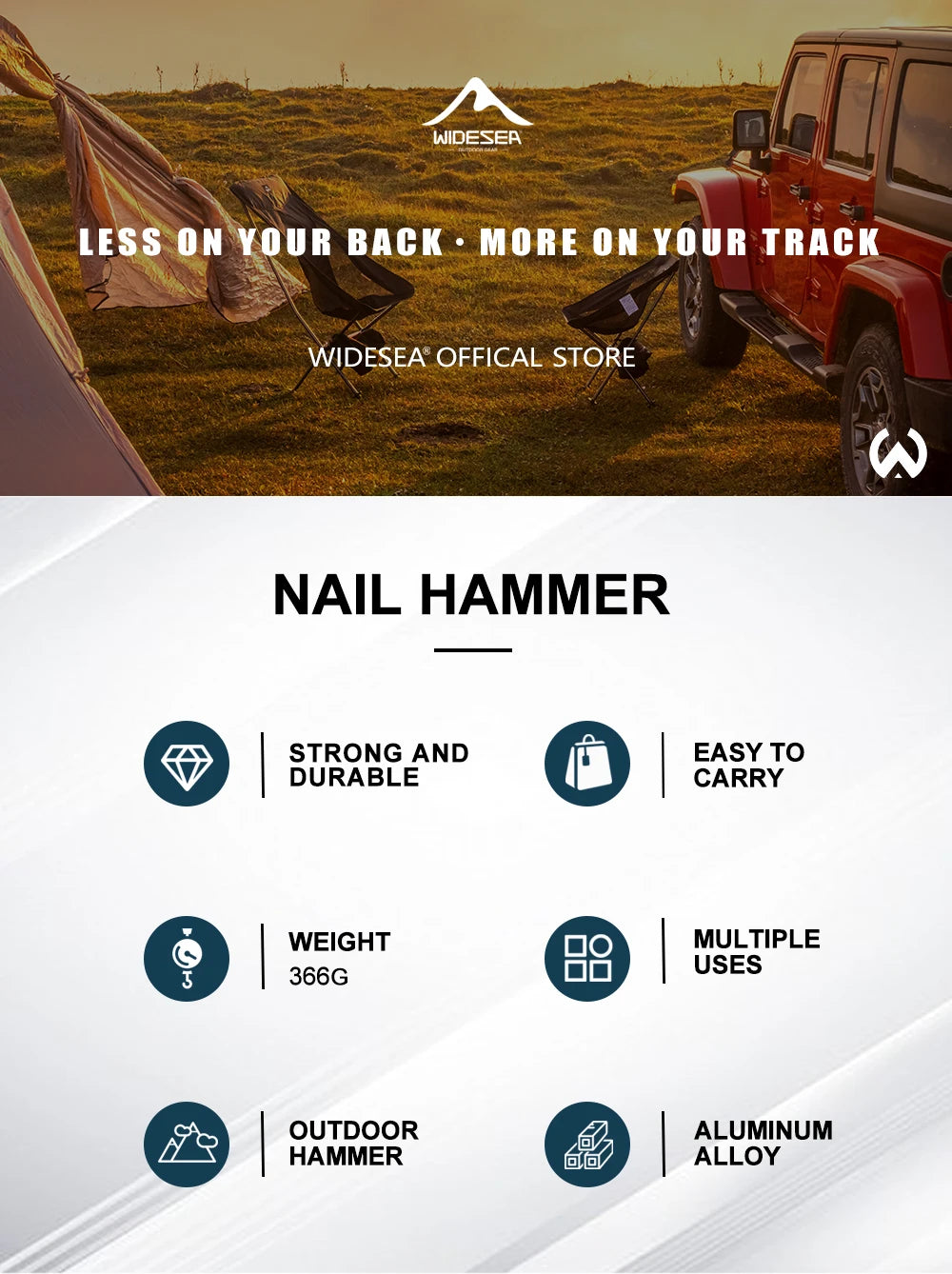 Widesea Camping Hammer Stainless Steel