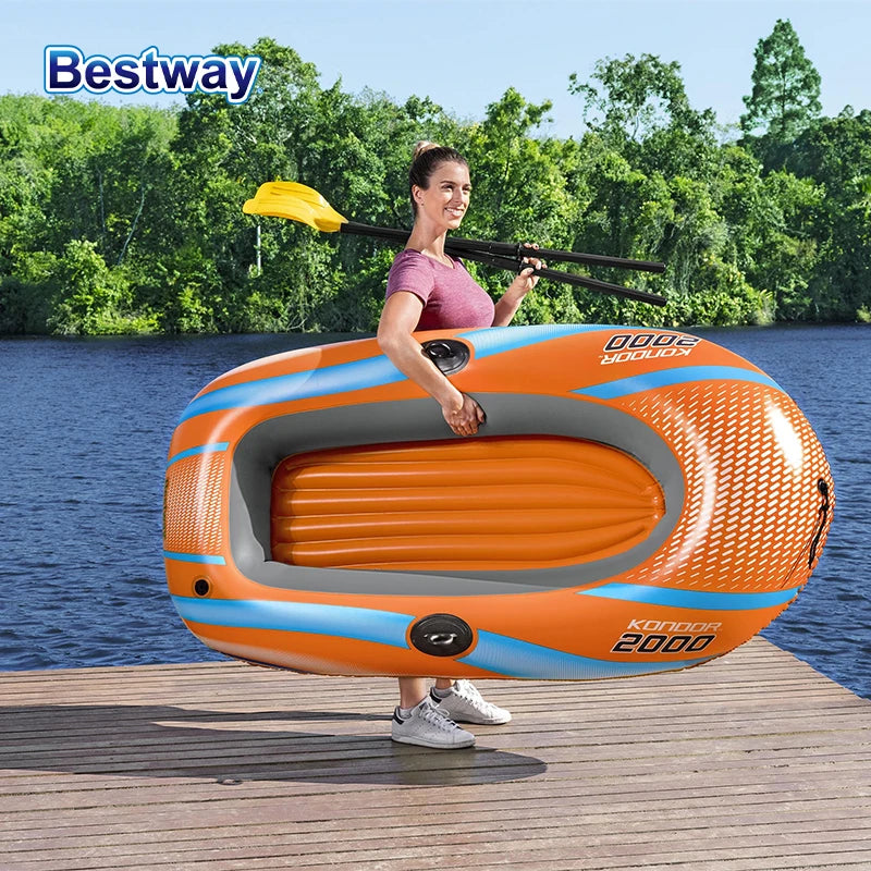 Bestway Inflatable Kayak – 1-3 Person Heavy Duty PVC Rafting Boat