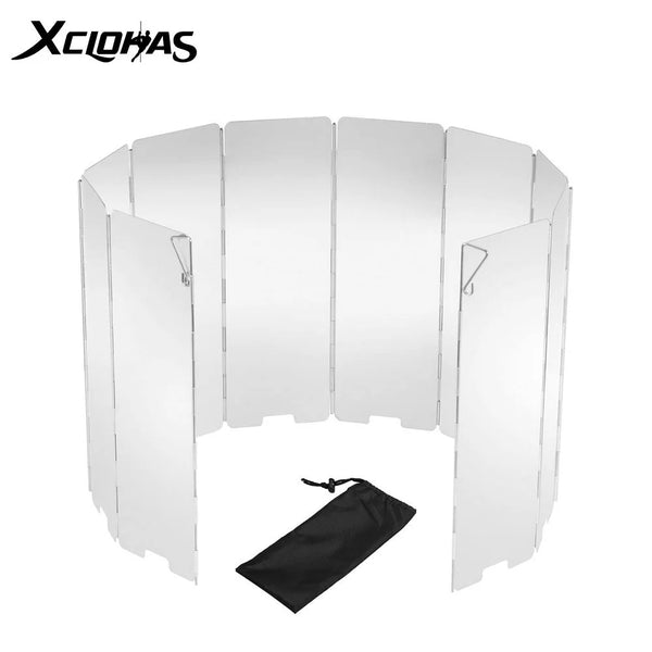 Camping Stove Windshield – Outdoor Aluminum Folding Wind Screen (8–16 Plates)