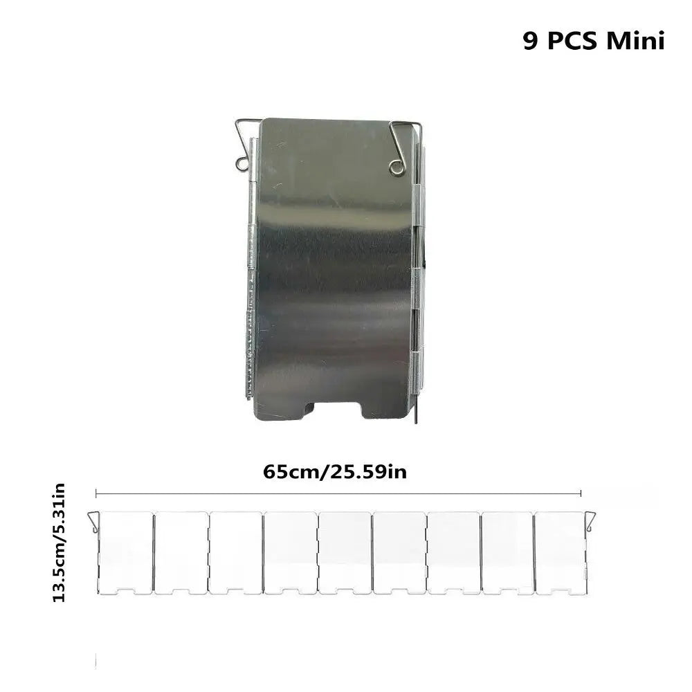 Camping Stove Windshield – Outdoor Aluminum Folding Wind Screen (8–16 Plates)