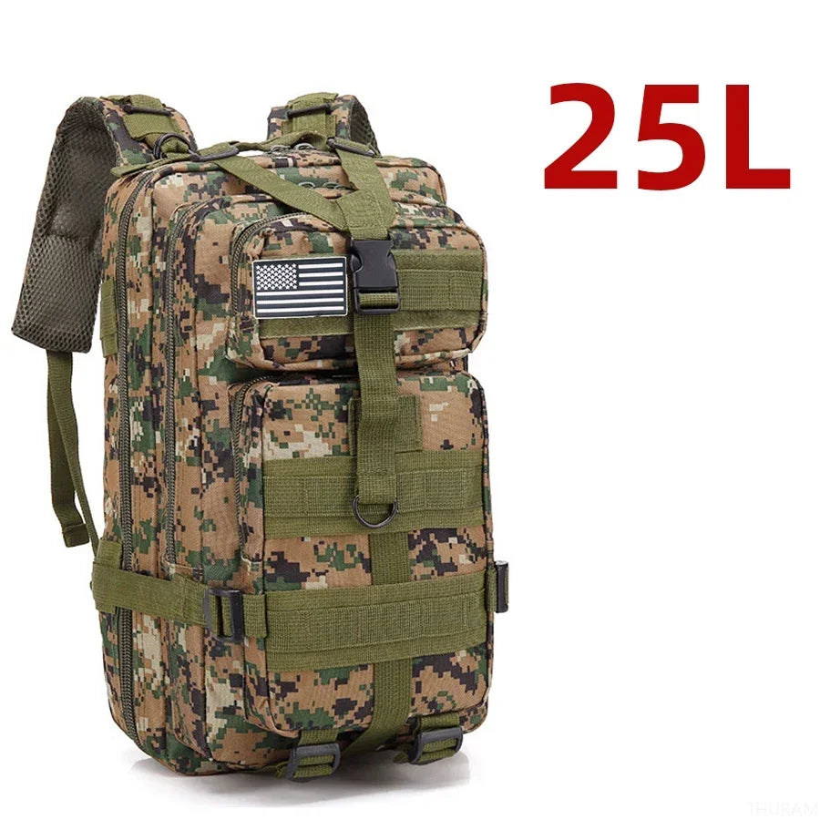 25L/50L Tactical Backpack – Waterproof Nylon Outdoor Hiking & Camping Rucksack