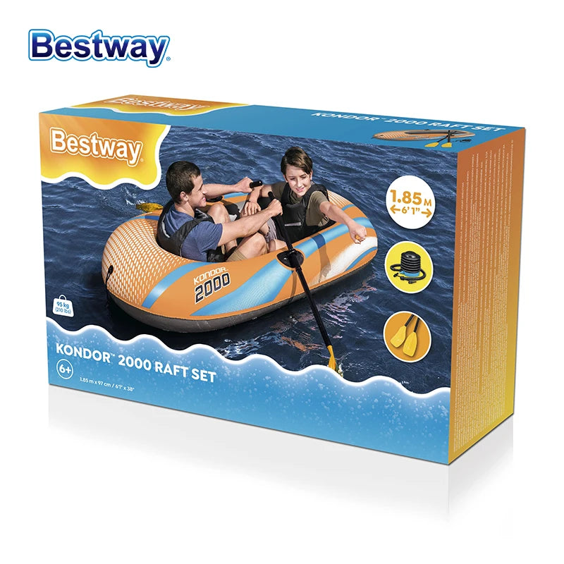 Bestway Inflatable Kayak – 1-3 Person Heavy Duty PVC Rafting Boat