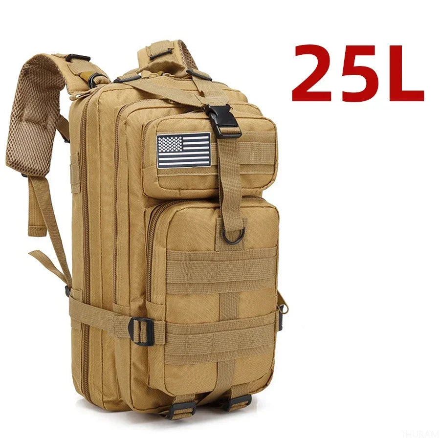25L/50L Tactical Backpack – Waterproof Nylon Outdoor Hiking & Camping Rucksack