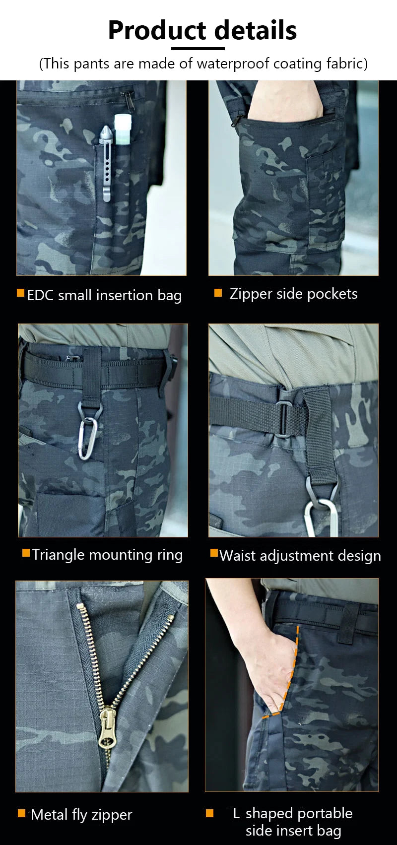 Men’s Tactical Work Pants – Waterproof Outdoor Cargo Trousers with Multi-Pockets