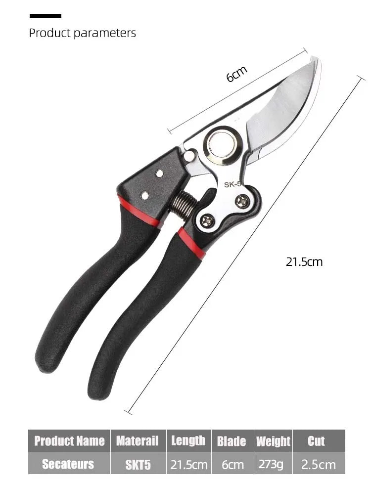SK5 Steel Garden Hand Pruner – Orchard Tree Trimming Shears