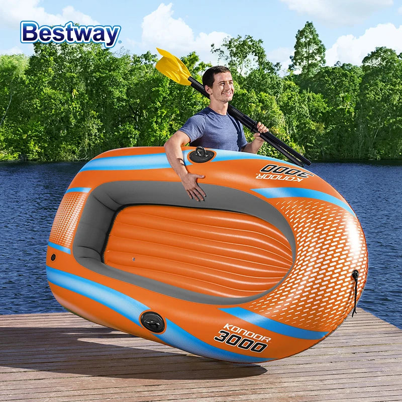 Bestway Inflatable Kayak – 1-3 Person Heavy Duty PVC Rafting Boat