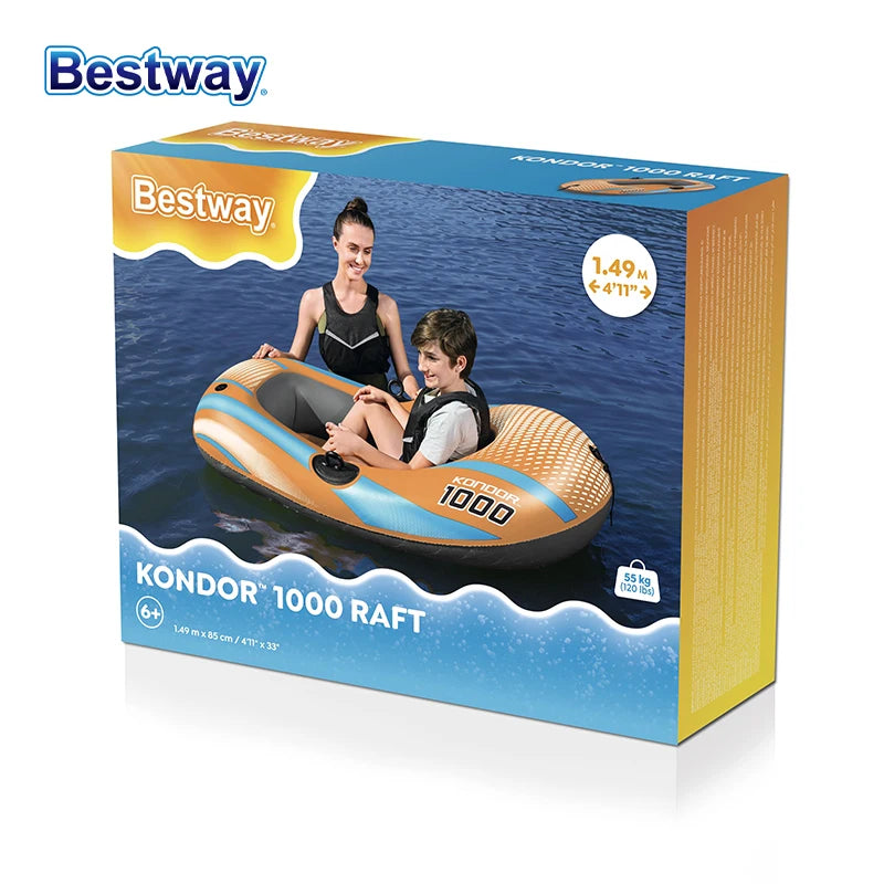Bestway Inflatable Kayak – 1-3 Person Heavy Duty PVC Rafting Boat