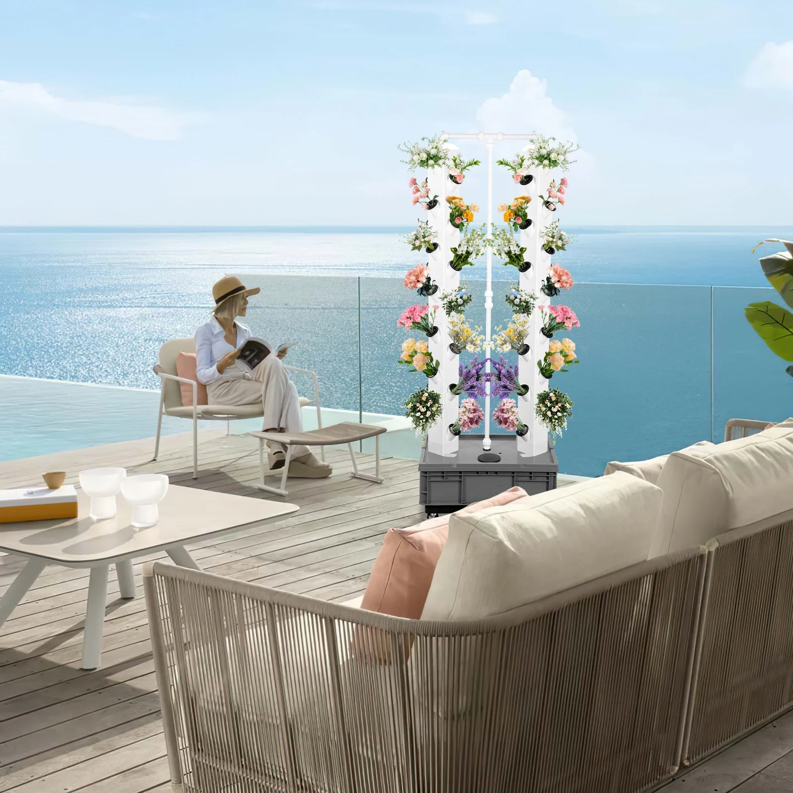 Vertical Hydroponic Garden Tower