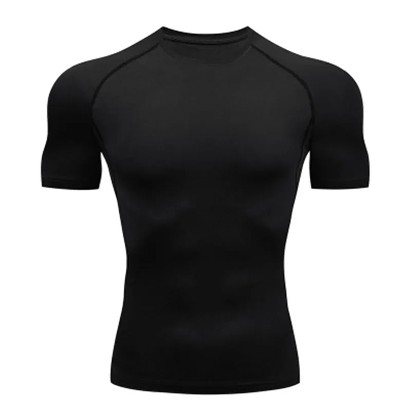 Men’s Outdoor Training Compression T-Shirt – Tight Elastic Breathable Fitness Top for Gym, Running, and Jogging