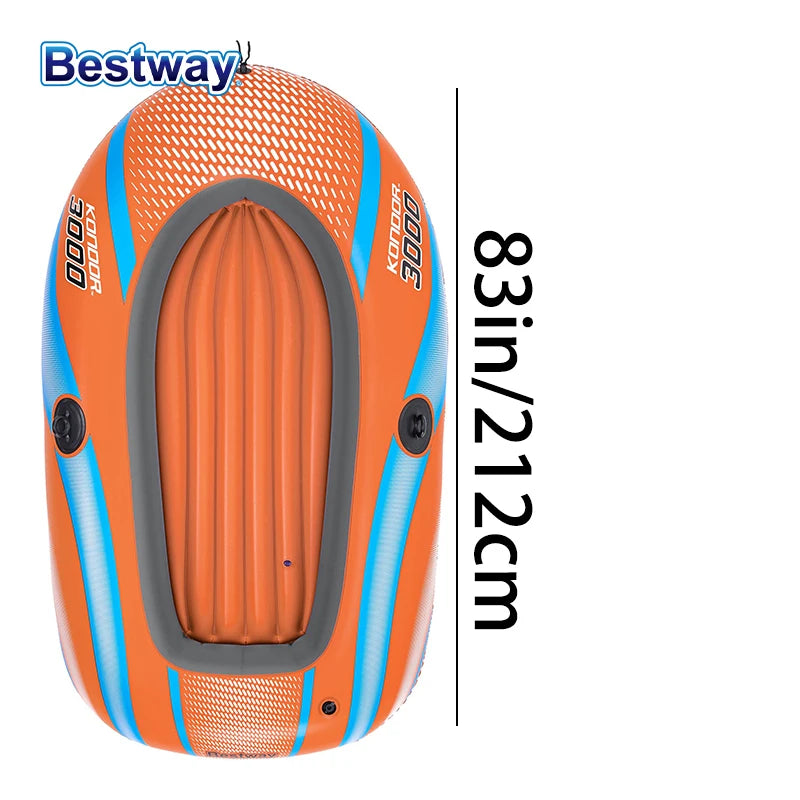 Bestway Inflatable Kayak – 1-3 Person Heavy Duty PVC Rafting Boat