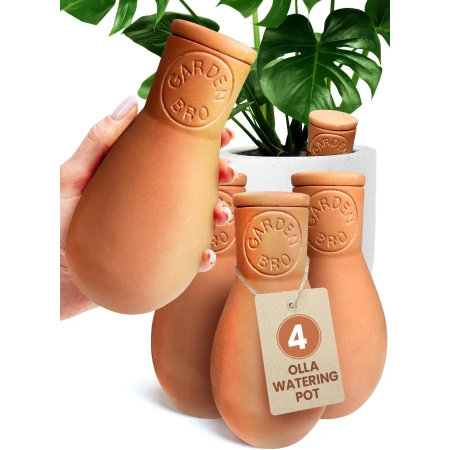 Terracotta Self-Watering Olla Pots (4-Pack)