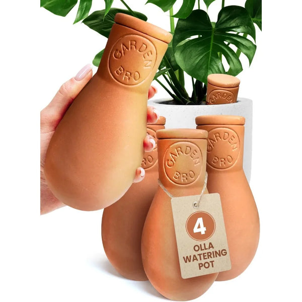 Terracotta Self-Watering Olla Pots (4-Pack)