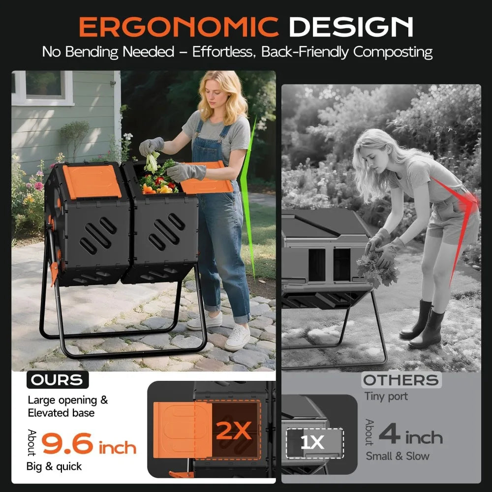 45G Dual Chamber Rotating Compost Bin