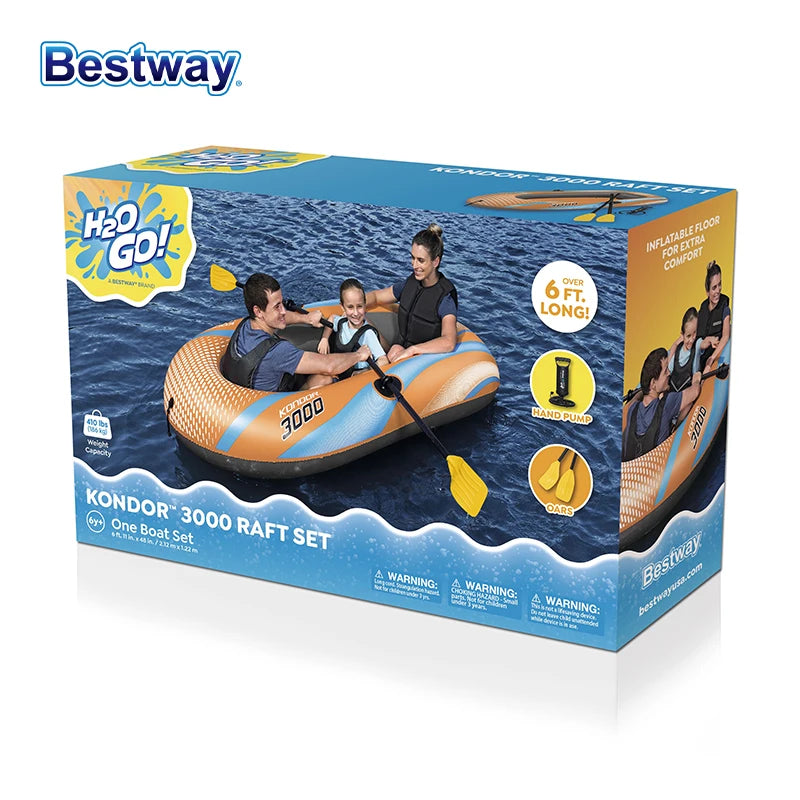 Bestway Inflatable Kayak – 1-3 Person Heavy Duty PVC Rafting Boat