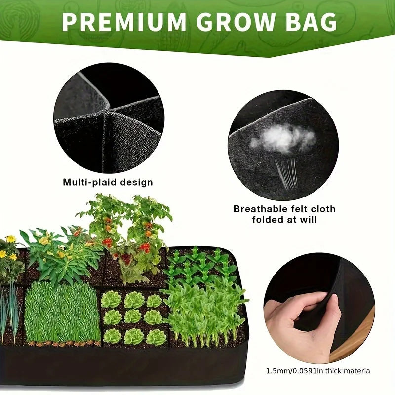 128G 8-Grid Grow Bag Raised Garden Bed