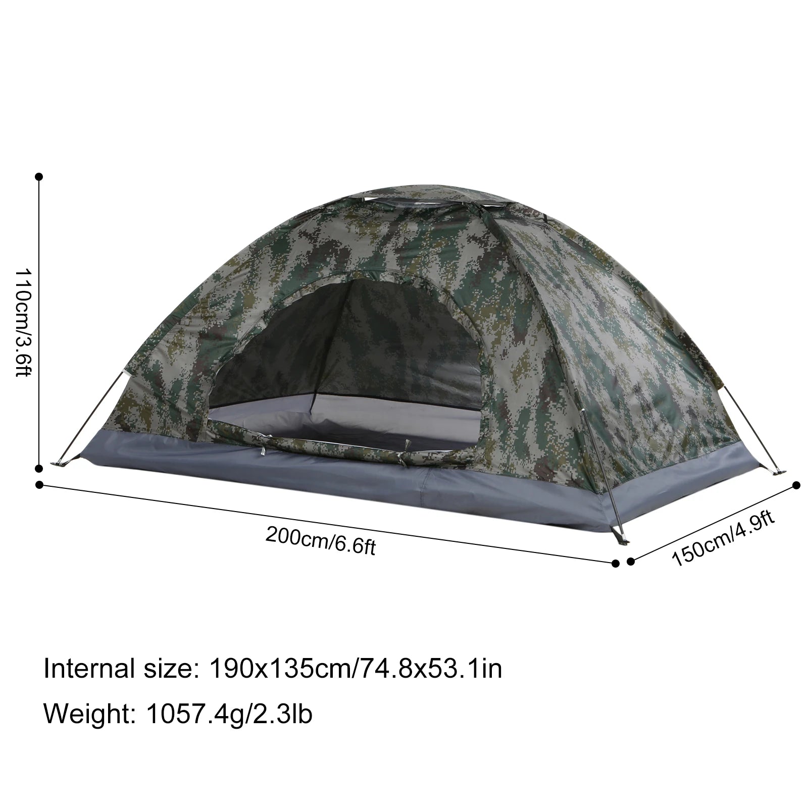 Tomshoo Ultralight Camping Tent – 1-2 Person Portable Hiking Shelter with UV Protection