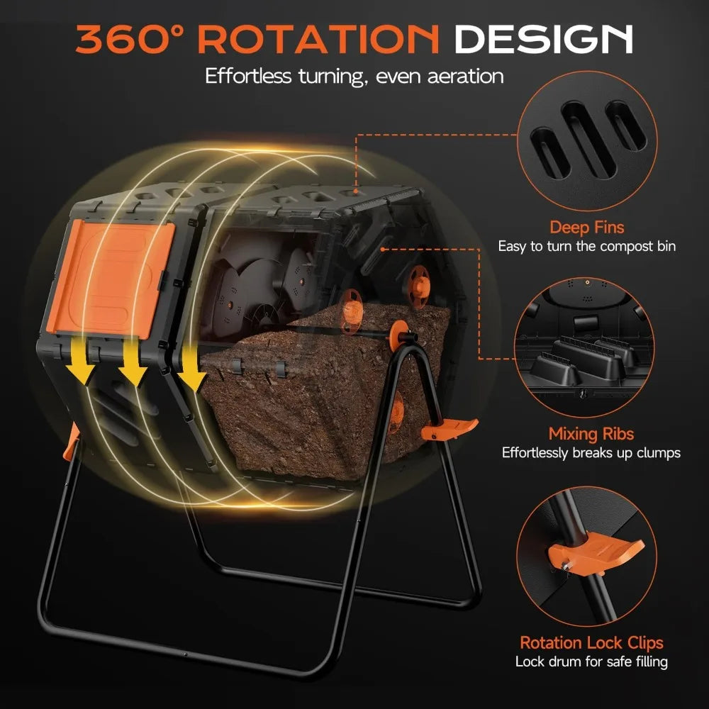 45G Dual Chamber Rotating Compost Bin