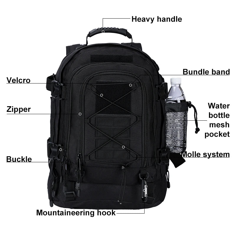 60L Military Tactical Backpack