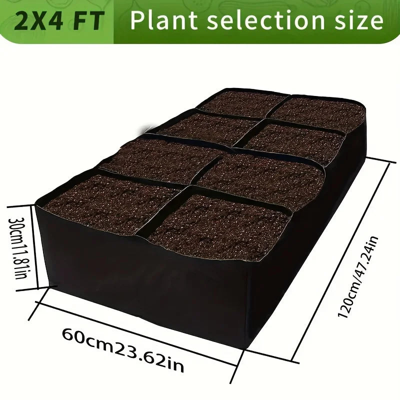 128G 8-Grid Grow Bag Raised Garden Bed