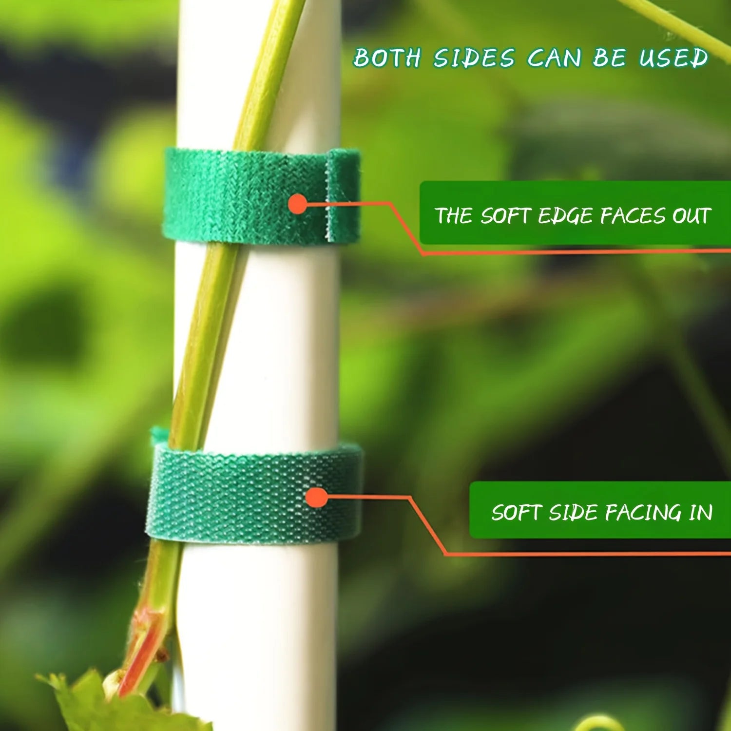 2M Adjustable Nylon Plant Ties – Reusable Garden Support Fastener Tape