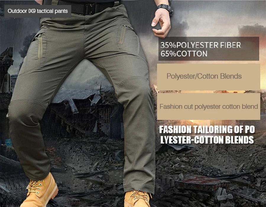 IX9 Tactical Pants – Men’s Multi-Pocket Outdoor Assault Cargo Trousers