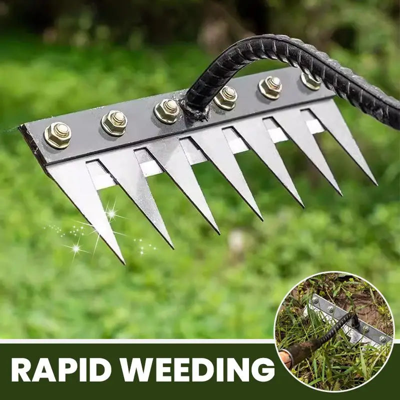 Carbon Steel Garden Hand Rake – 5/6/7/8 Teeth Weeding & Soil Scarifier Tool