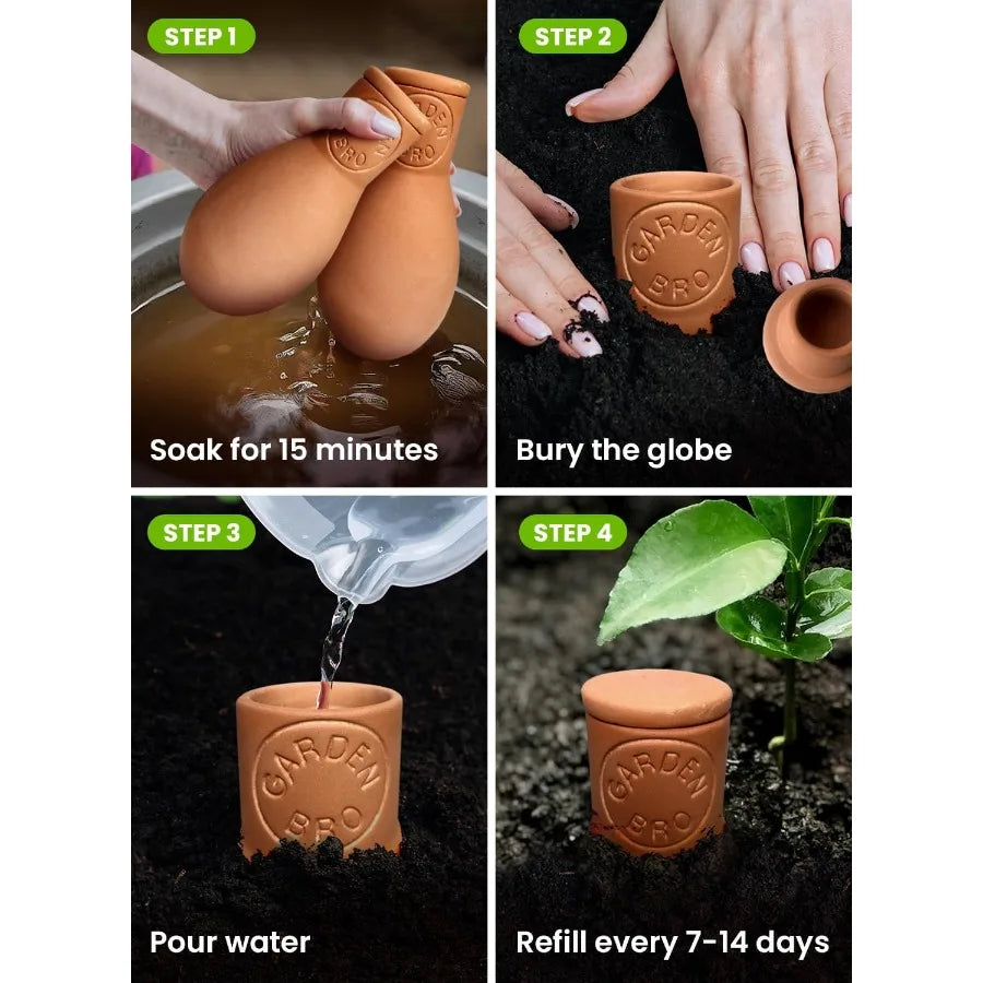 Terracotta Self-Watering Olla Pots (4-Pack)
