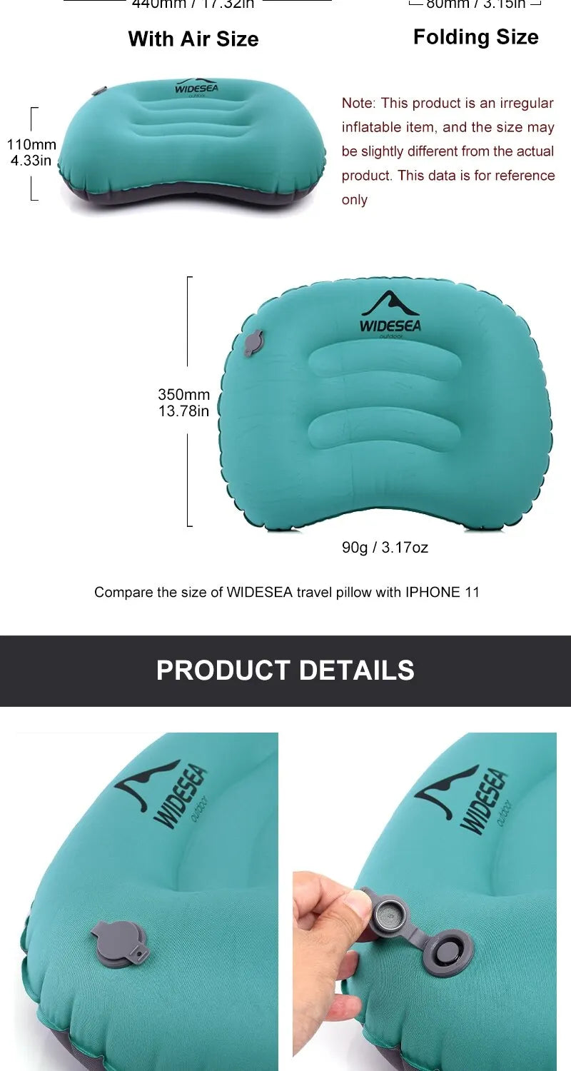 Portable Inflatable Camping Pillow
