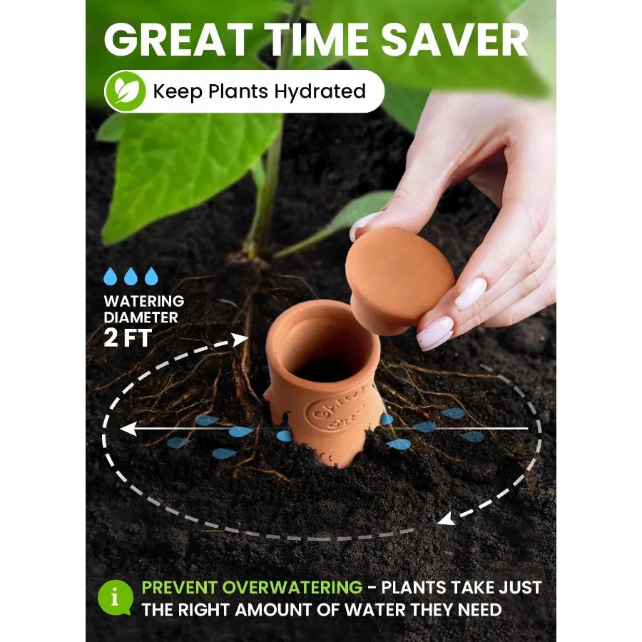 Terracotta Self-Watering Olla Pots (4-Pack)