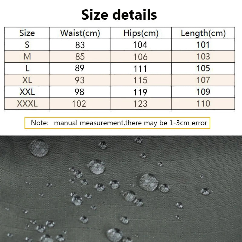 Men’s Tactical Work Pants – Waterproof Outdoor Cargo Trousers with Multi-Pockets