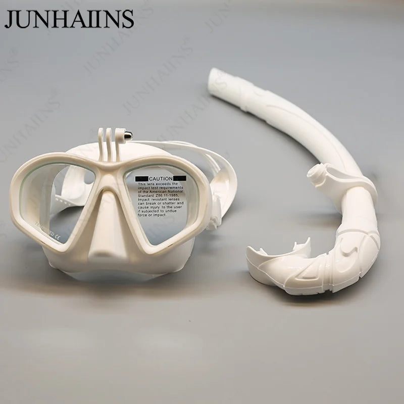 Diving Mask & Snorkel Set – Low Volume Tempered Glass with GoPro Mount