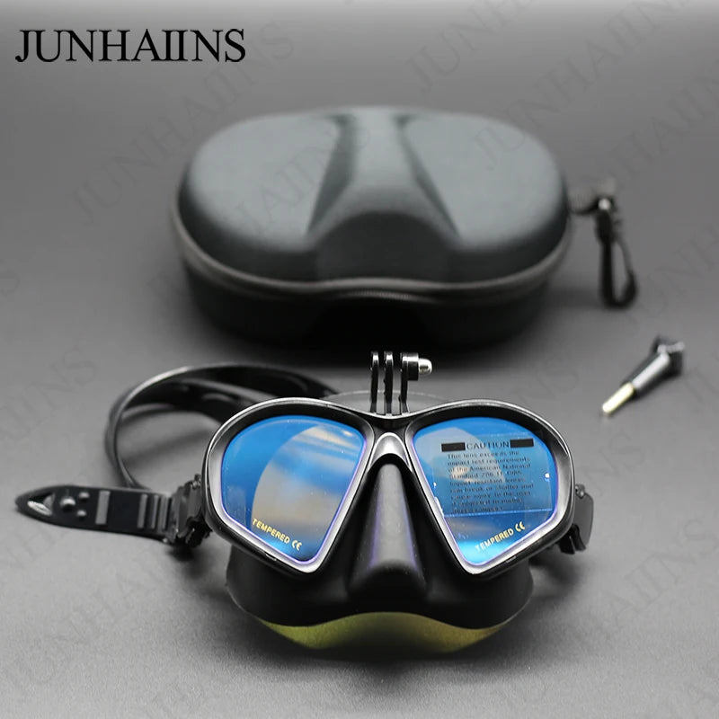 Diving Mask & Snorkel Set – Low Volume Tempered Glass with GoPro Mount