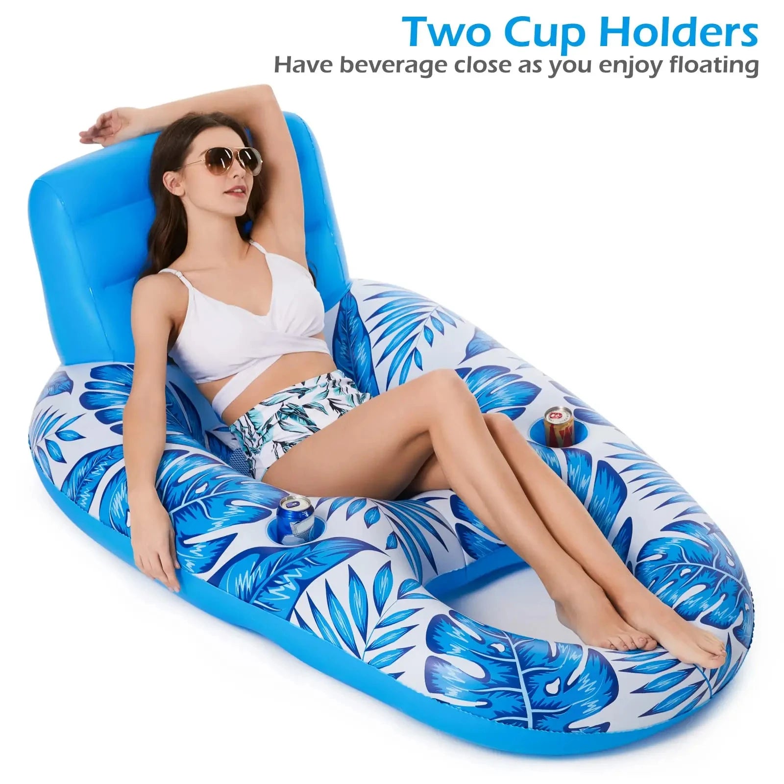Inflatable Pool Float for Adults – Lounge Chair Raft for Pool & Lake