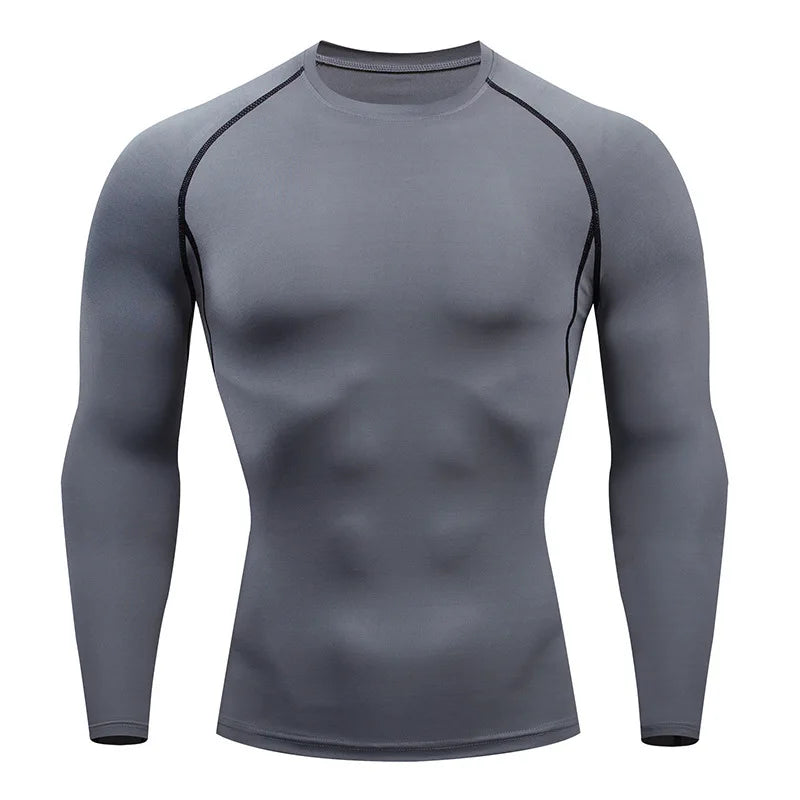 Men’s Outdoor Training Compression T-Shirt – Tight Elastic Breathable Fitness Top for Gym, Running, and Jogging