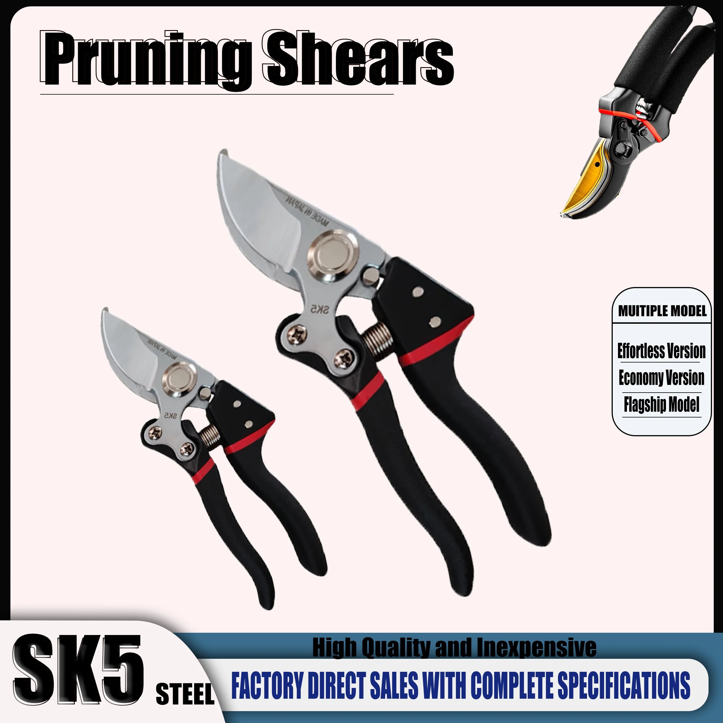 SK5 Steel Garden Hand Pruner – Orchard Tree Trimming Shears