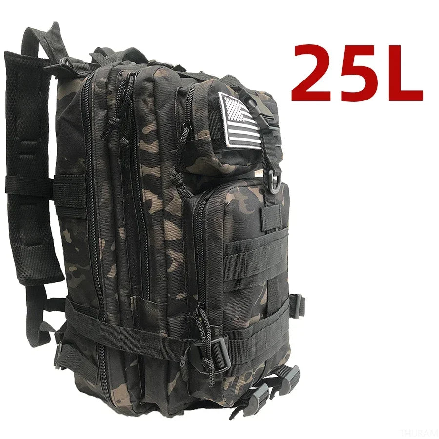 25L/50L Tactical Backpack – Waterproof Nylon Outdoor Hiking & Camping Rucksack
