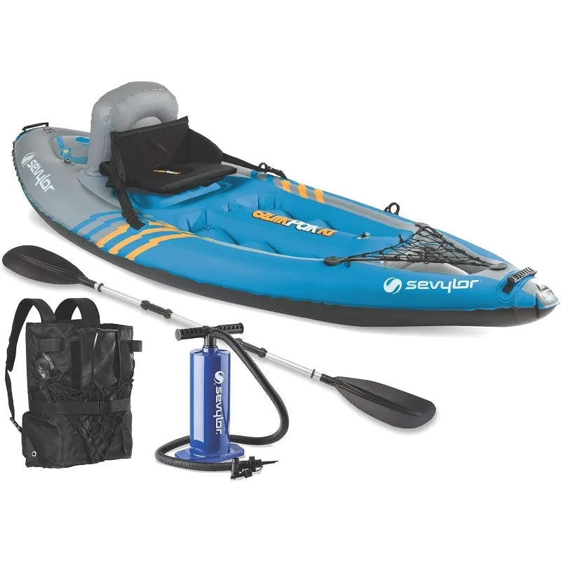 Sevylor QuickPak K1 Inflatable Kayak – 1-Person Backpack Kayak