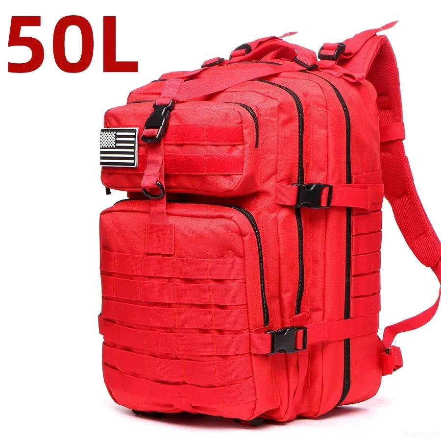 25L/50L Tactical Backpack – Waterproof Nylon Outdoor Hiking & Camping Rucksack