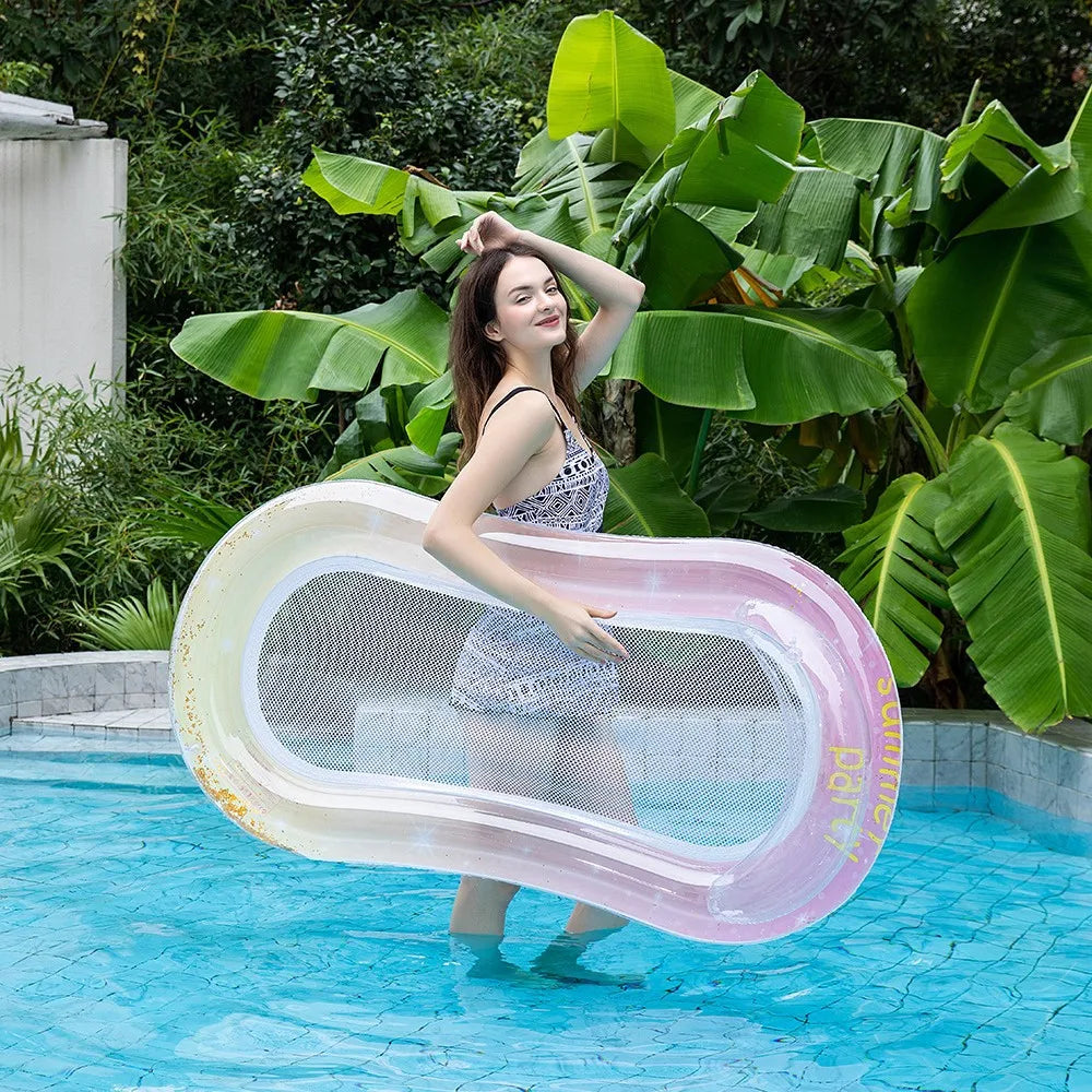 Rooxin Inflatable Water Hammock – Pool Float Bed & Beach Lounger Chair