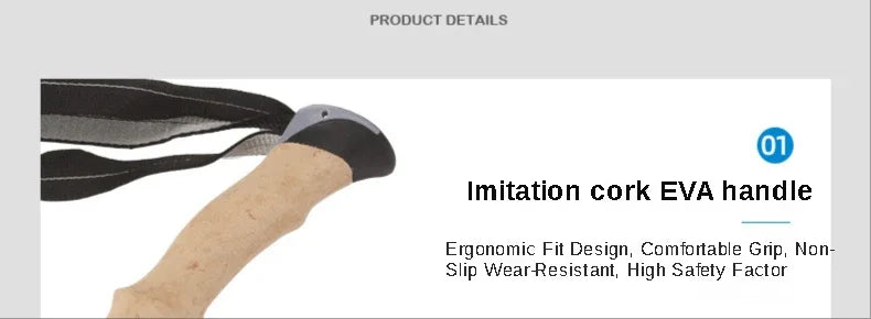 2PCS Adjustable Trekking Poles – Ultralight Telescopic Hiking Sticks with Quick Lock