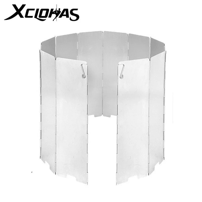 Camping Stove Windshield – Outdoor Aluminum Folding Wind Screen (8–16 Plates)
